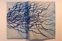 Water Walls. Mixed media on paper (100 x 100 x 20) cm.
